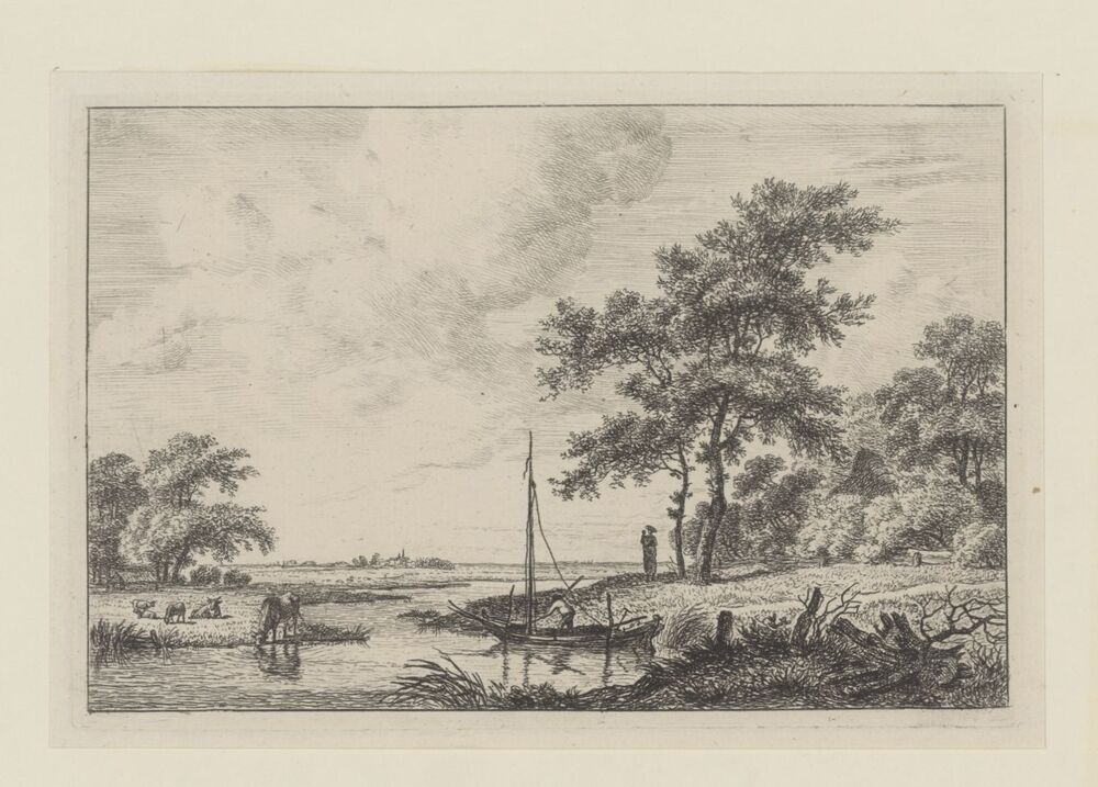 Landschap met zeilboot