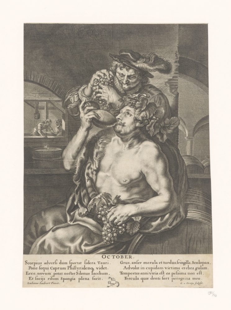 Oktober: Bacchus die wijn drinkt (serie: De twaalf maanden)