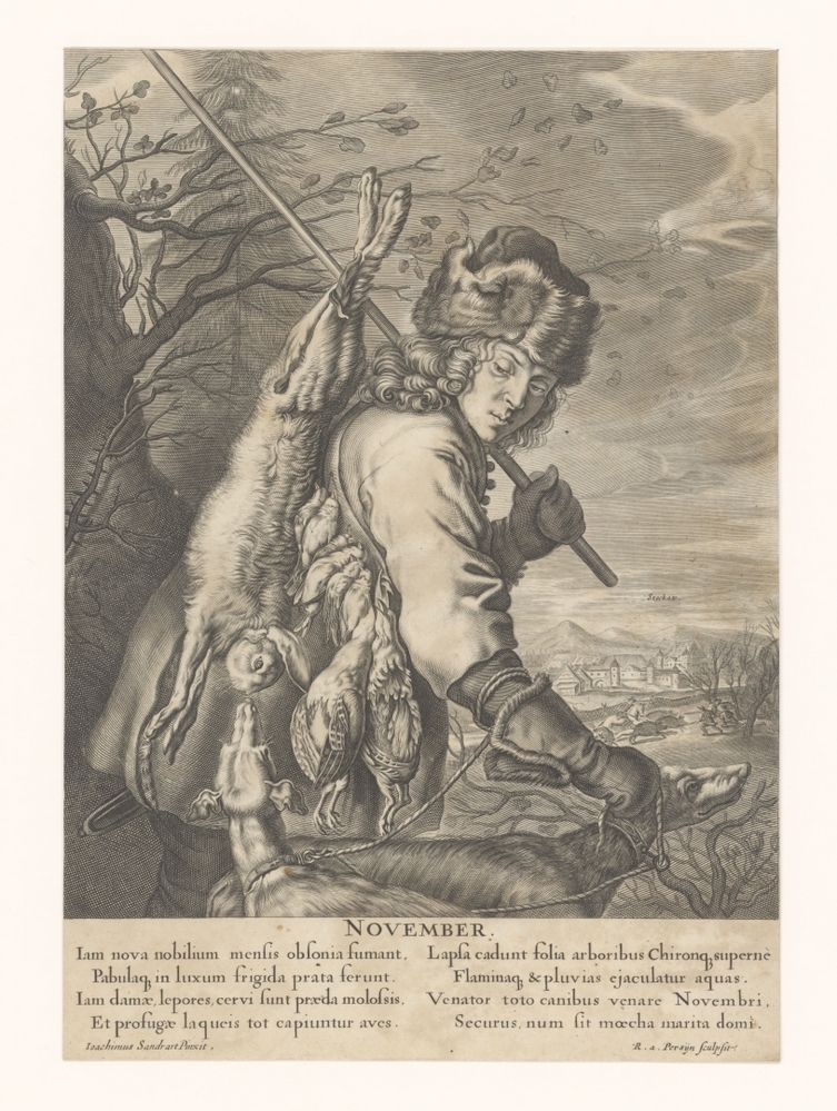 November: een jager met zijn buit (serie: De twaalf maanden)