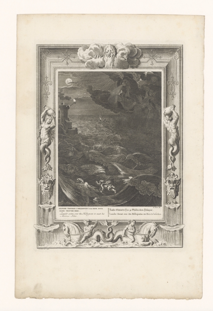 Leander zwemt de Hellespont over (serie: De tempel der zang-godinnen)