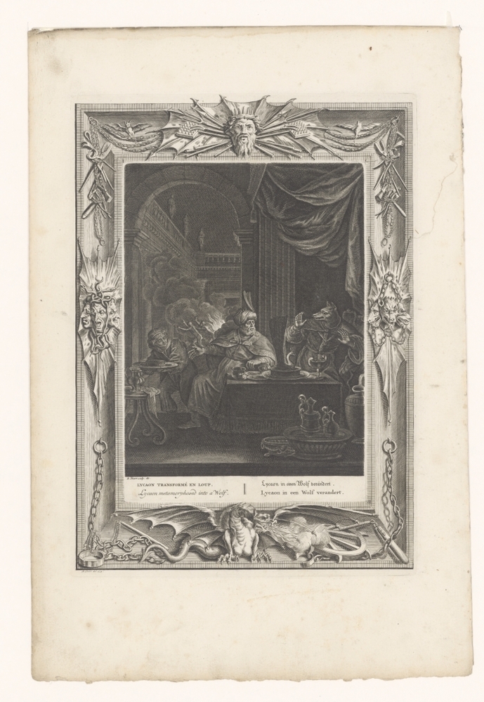 Lycaon veranderd in een wolf (serie: De tempel der zang-godinnen)