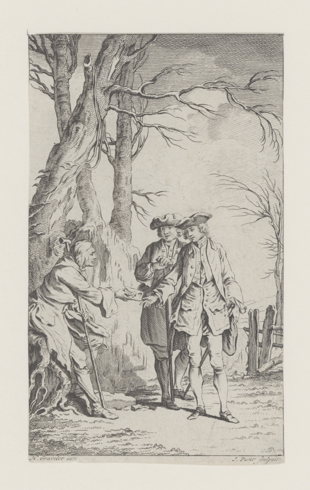 Bedelaar en twee heren