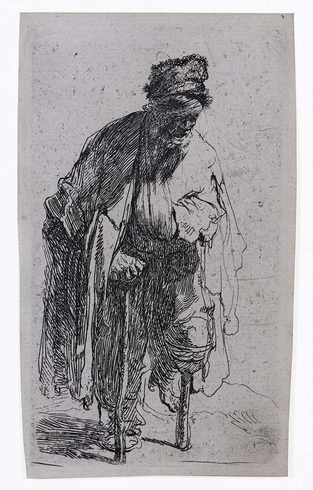 Bedelaar met houten been