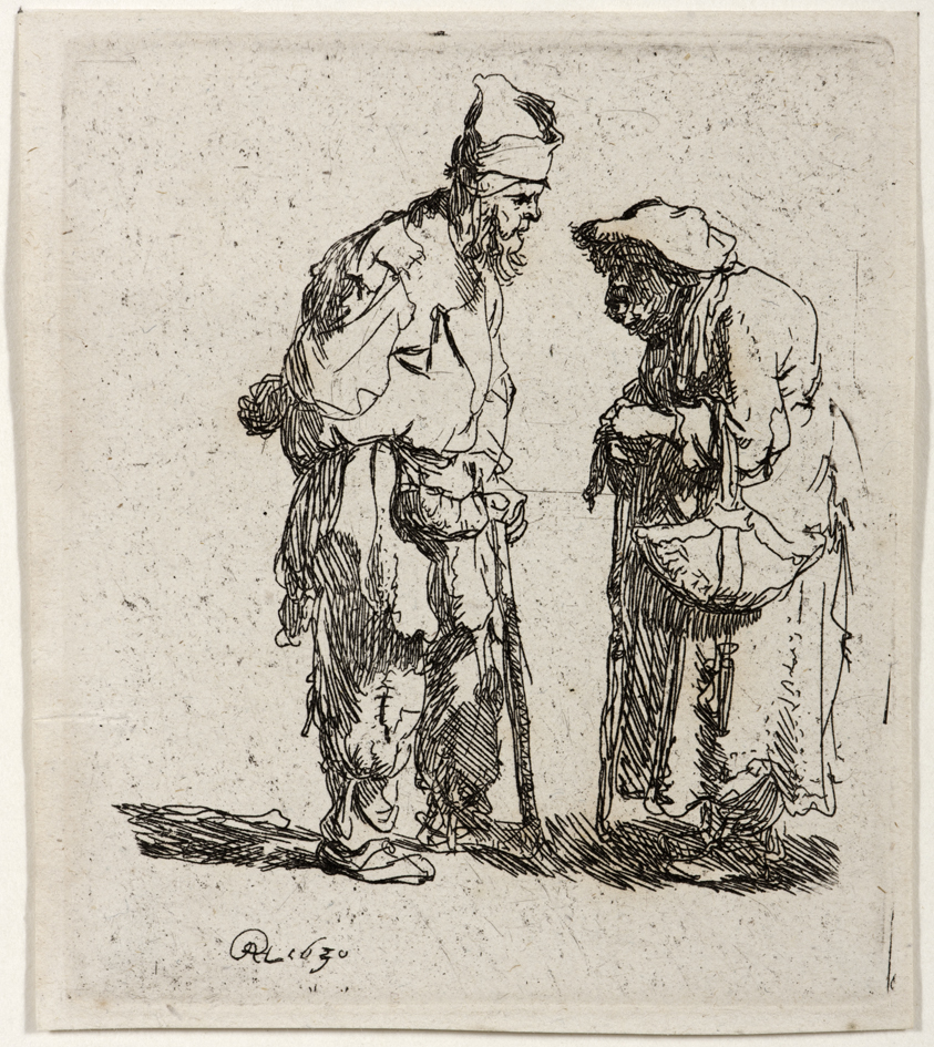 Twee bedelaars (man en vrouw)