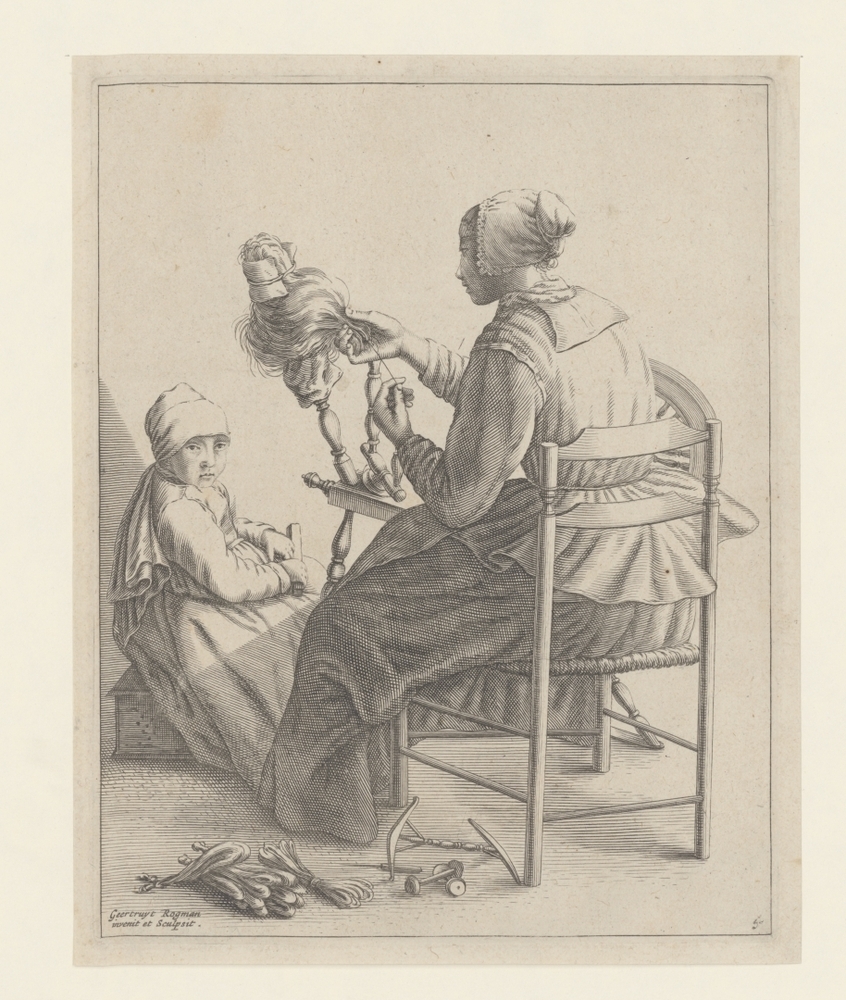 Spinster en kind (serie: Huiselijke werkzaamheden)