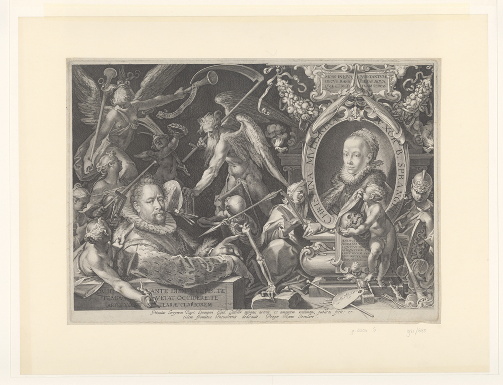 Allegorisch portret van Bartholomeus Spranger en zijn vrouw Christina Muller