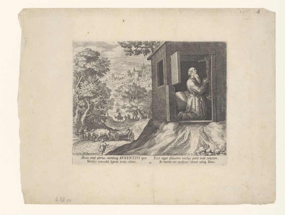 Heilige Auxentius als kluizenaar (serie: Kluizenaars)