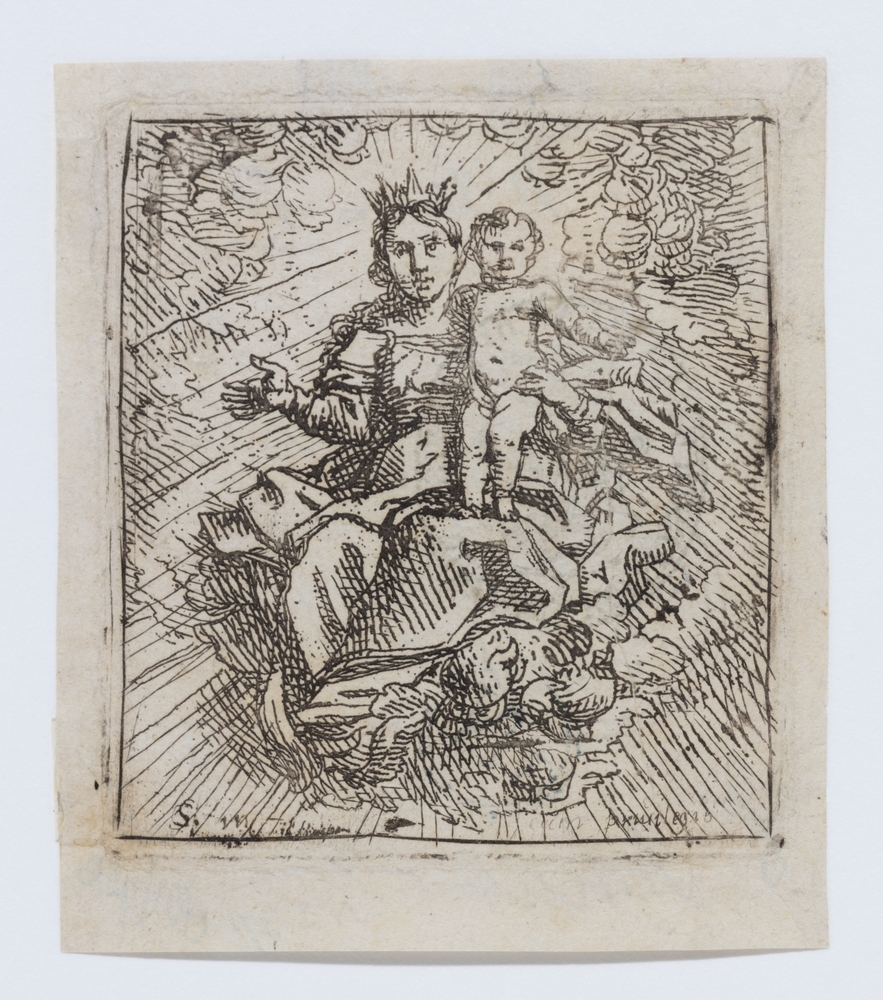 Madonna met kind in de wolken