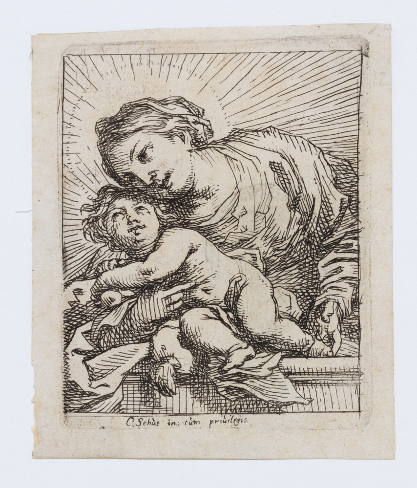 Madonna en kind naar links gebogen