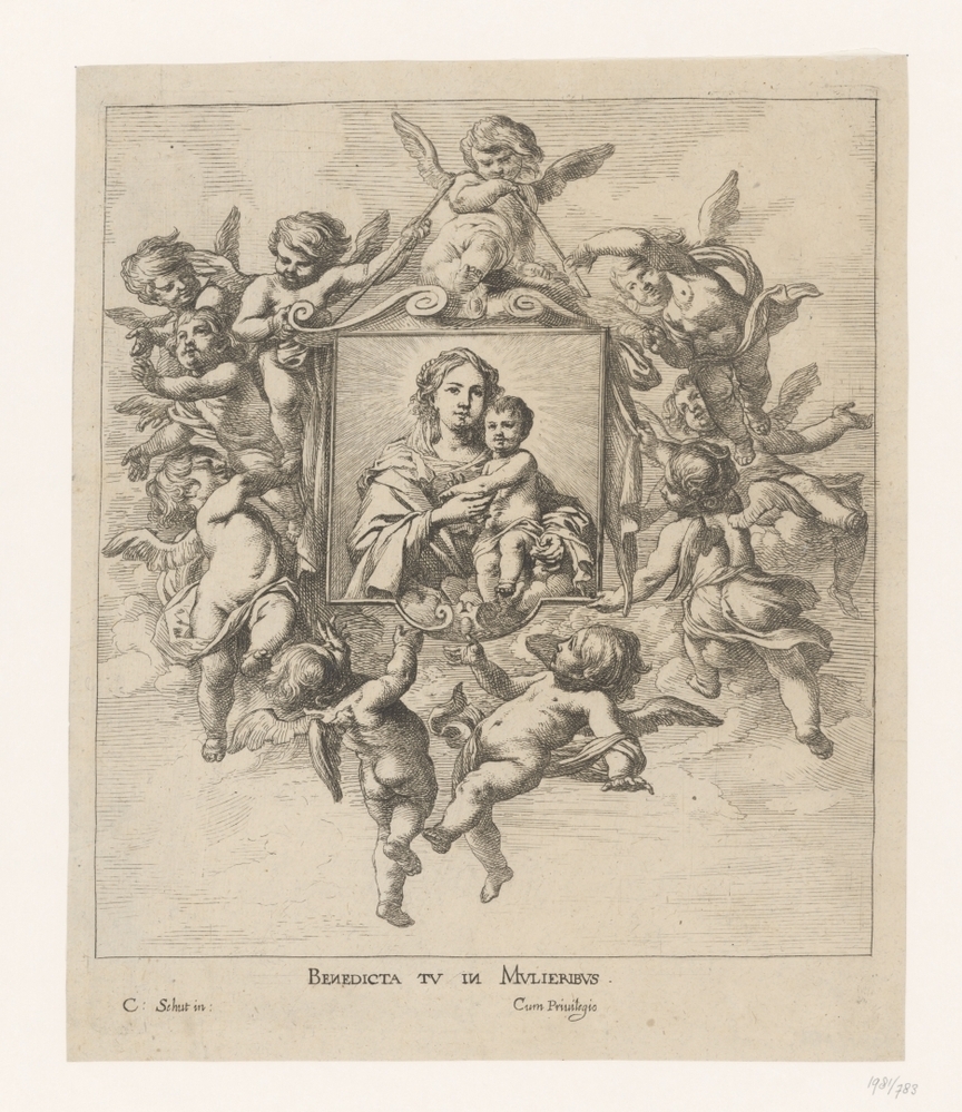 Madonna en Kind omgeven door putti