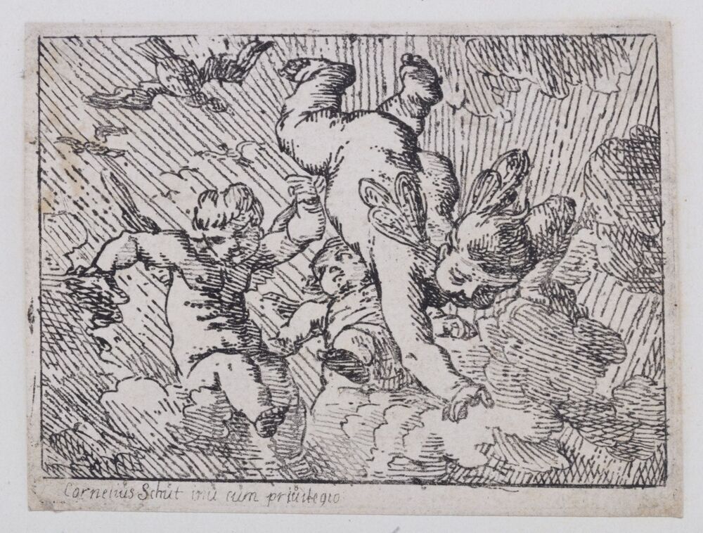 De lucht: Drie vliegende putti