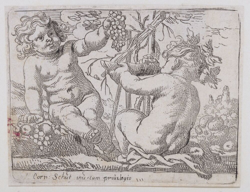 Twee putti met fruit