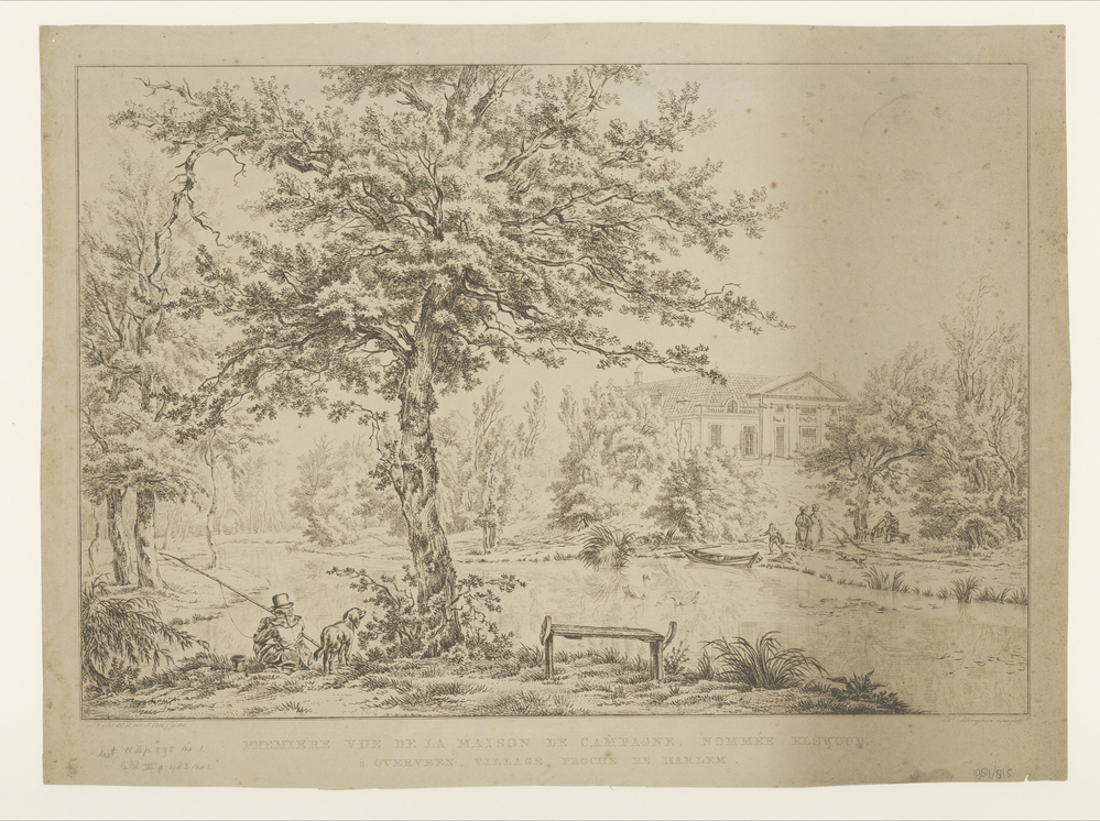 Landschap bij buitenplaats Elswoud bij Overveen bij Haarlem