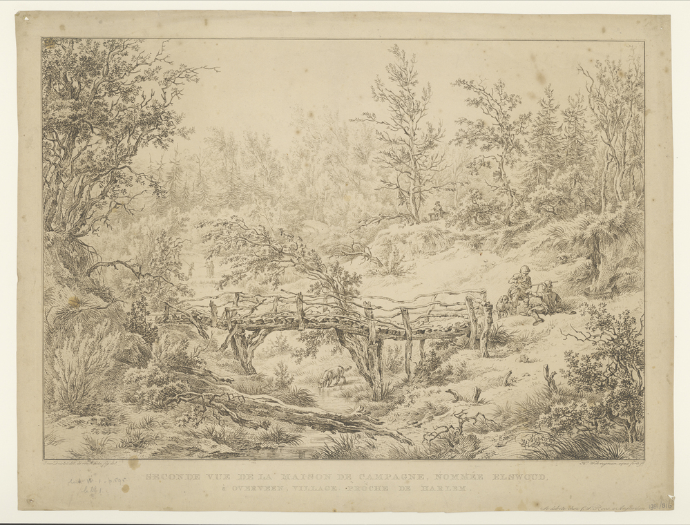 Landschap met brug bij Elswoud bij Overveen