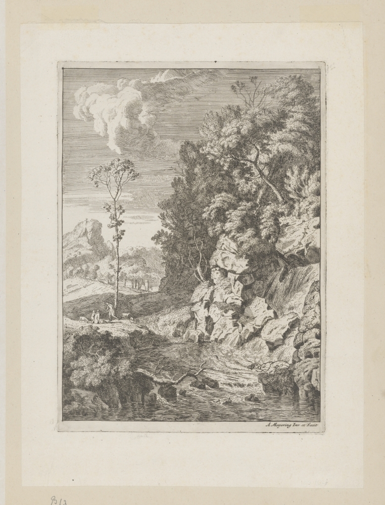 Landschap met een waterval (serie: Landschappen)