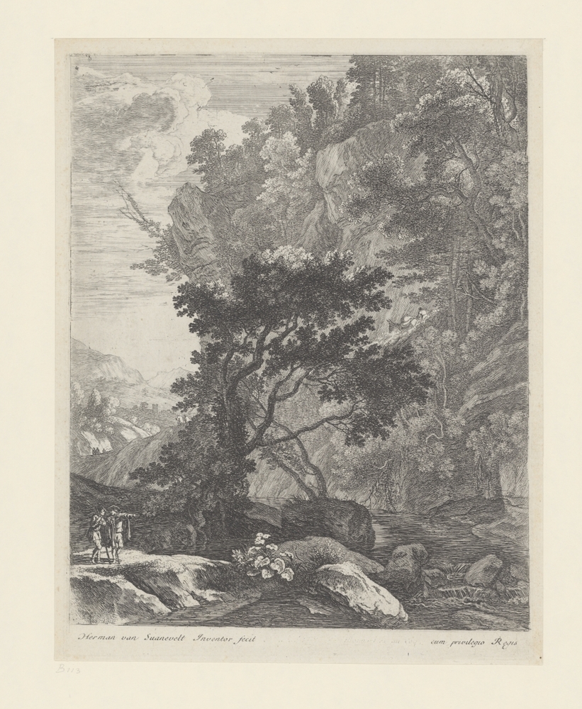 Berglandschap met rivier (serie: Landschappen)