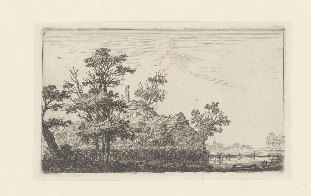 Boerderij aan het water (serie: Landschappen met woningen)