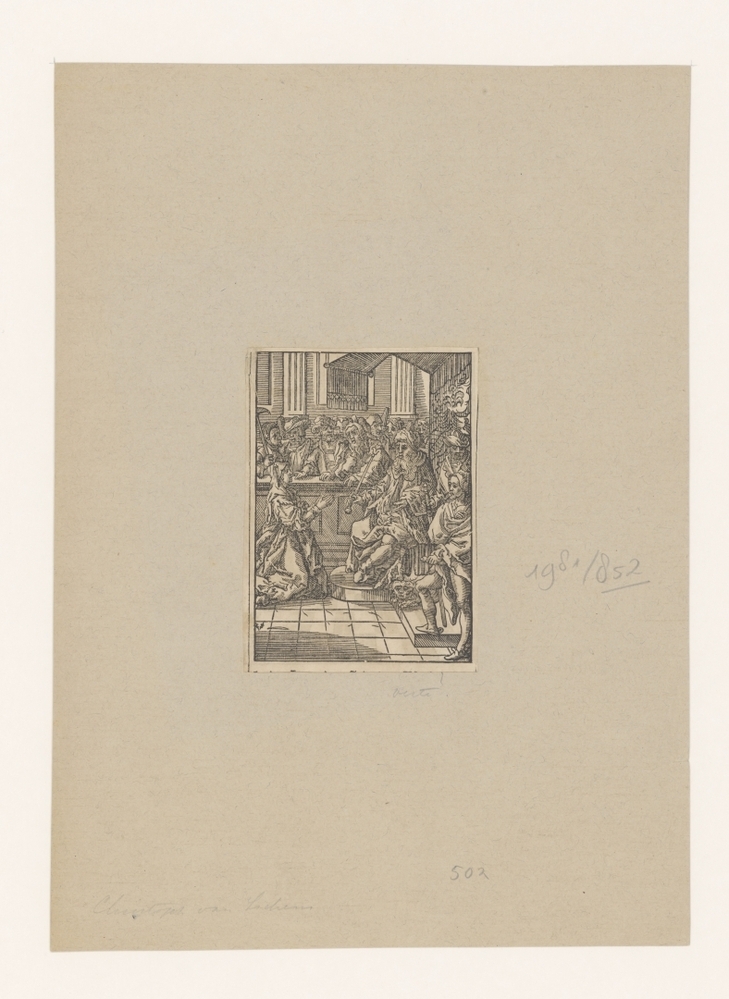 Geknielde vrouw voor koning