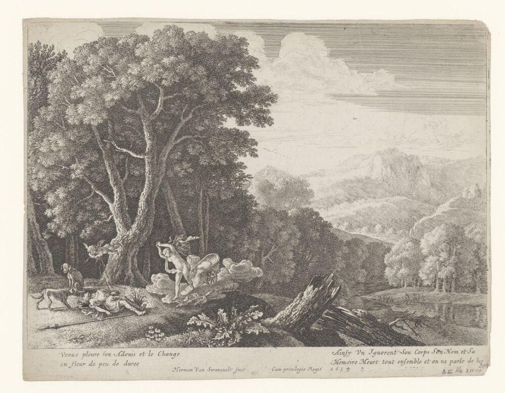 Venus treurt om de dood van Adonis (serie: Verhaal van Adonis)