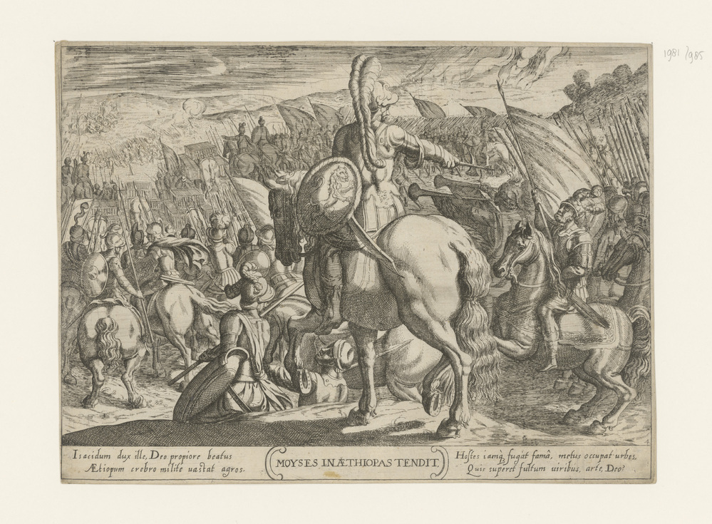 Mozes beveelt de Israëlieten de Ethiopiërs aan te vallen (serie: Oudtestamentische strijdscènes)