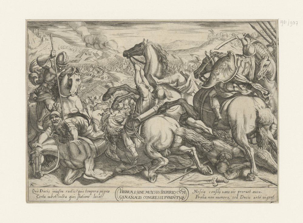 De Israëlieten verslagen door de Kanaänieten omdat ze Mozes niet gehoorzaamd hebben (serie: Oudtestamentische strijdscènes)