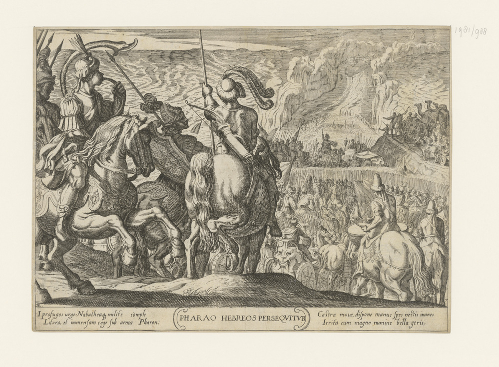 De Egyptenaren achtervolgen de Israëlieten door de Rode Zee (serie: Oudtestamentische strijdscènes)