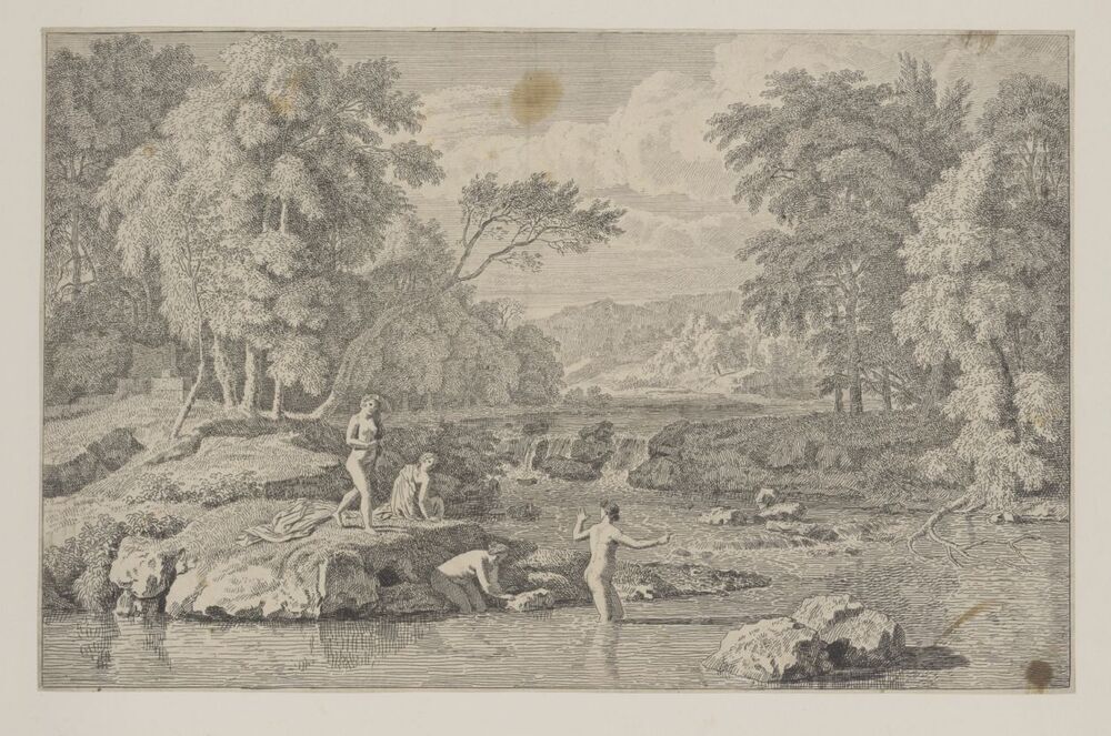 Landschap met baadsters