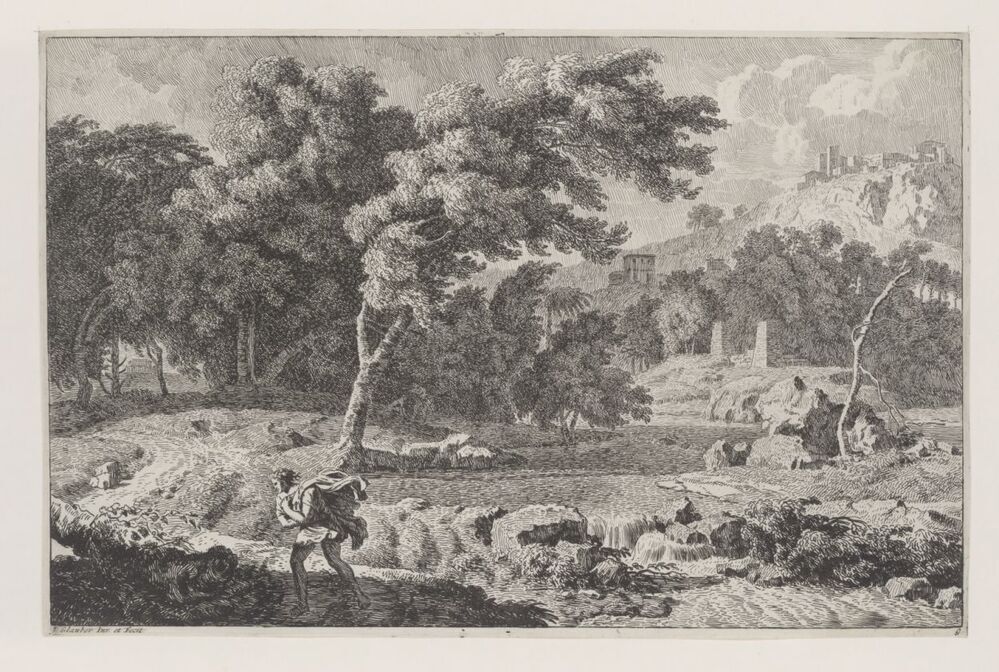 Arcadisch landschap in een storm