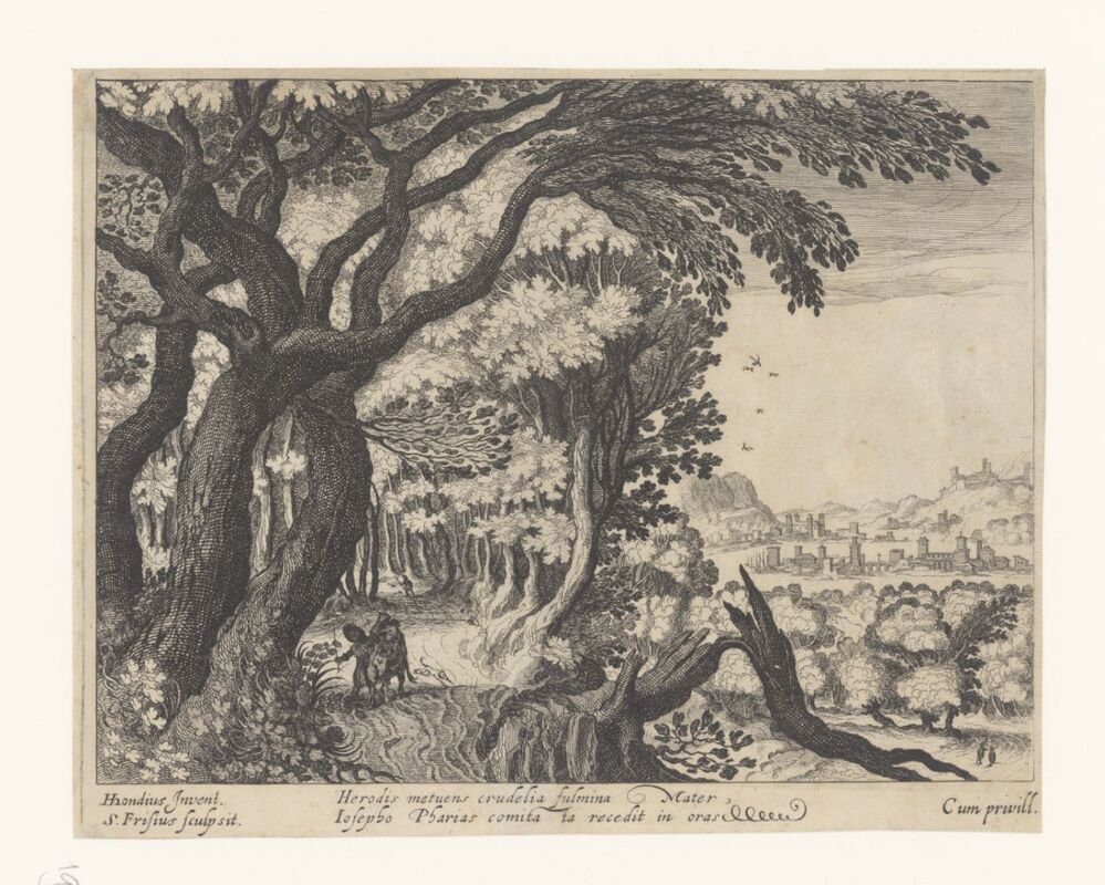 Landschap met scene van de Barmhartige Samaritaan