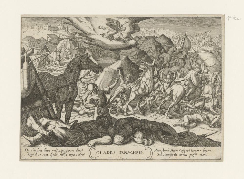 De engel verschijnt bij het leger van Sennacherib