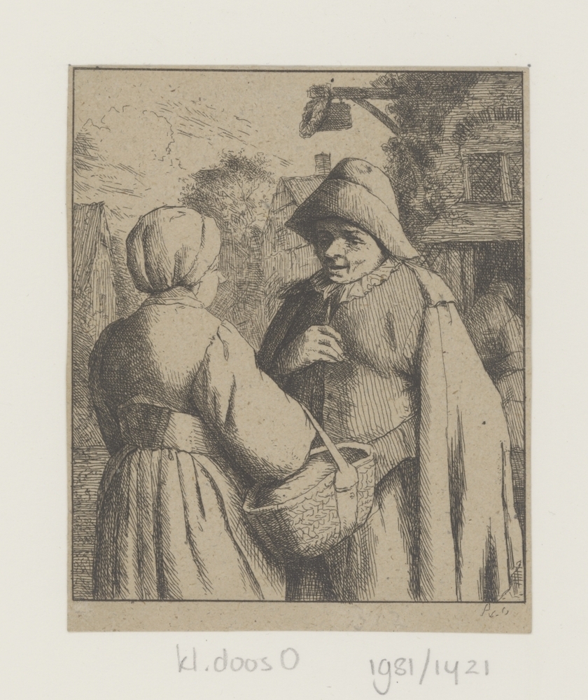 Pratende man en vrouw