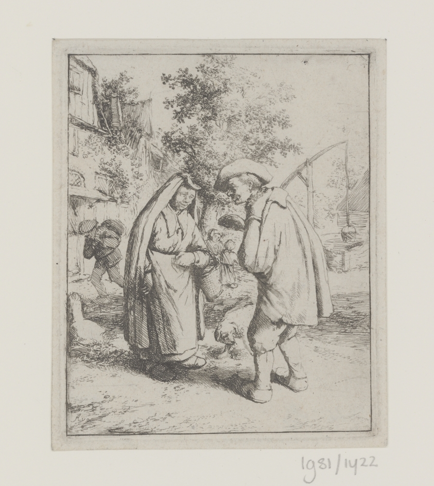 Pratende man en vrouw