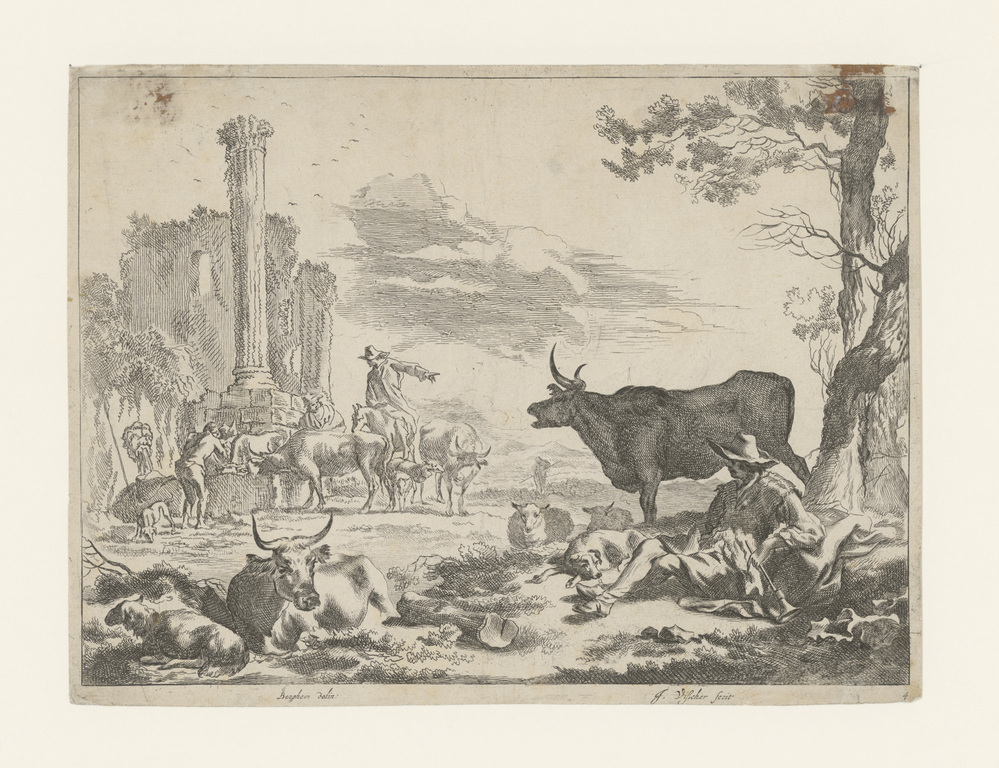 Herders bij een fontein