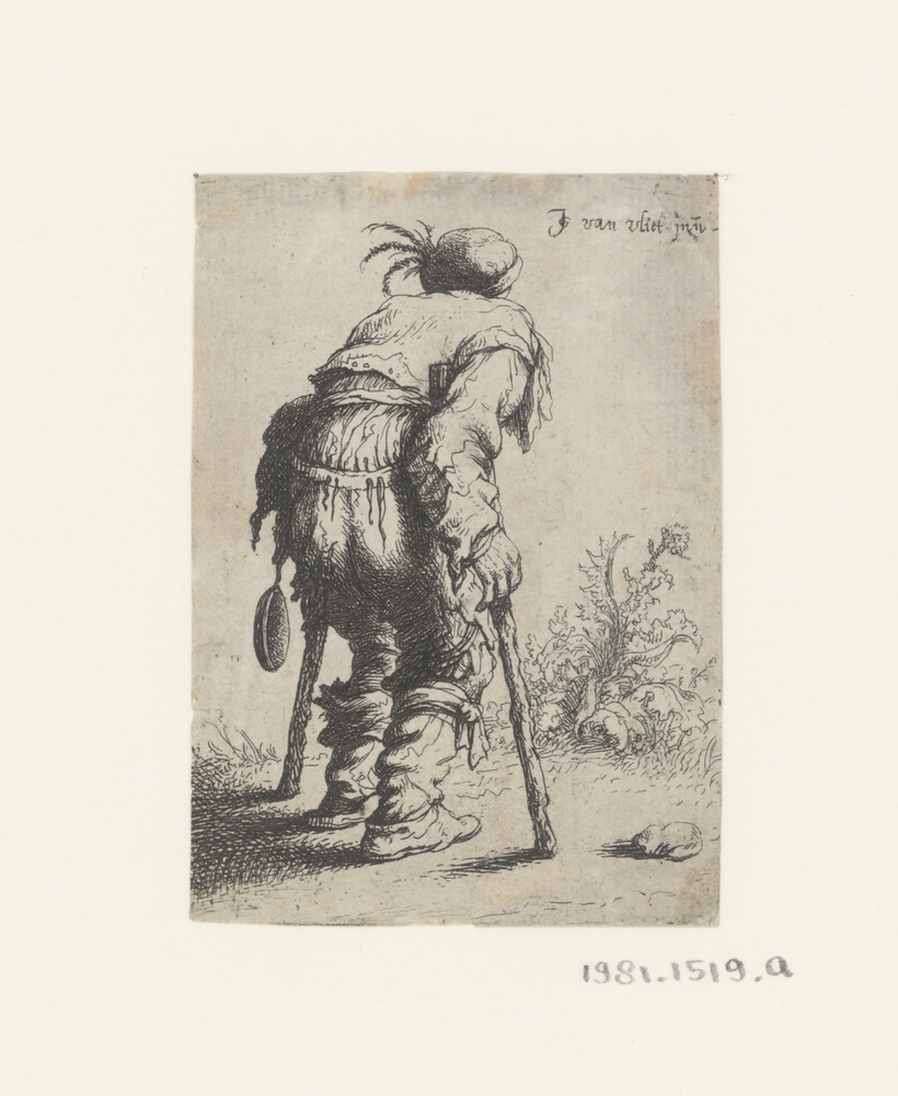 Bedelaar, van achteren gezien (uit de serie: Bedelaars)