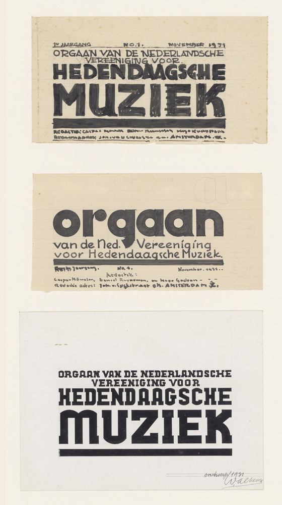 Letterontwerp voor Nederlandse Vereeniging voor Hedendaagse Muziek