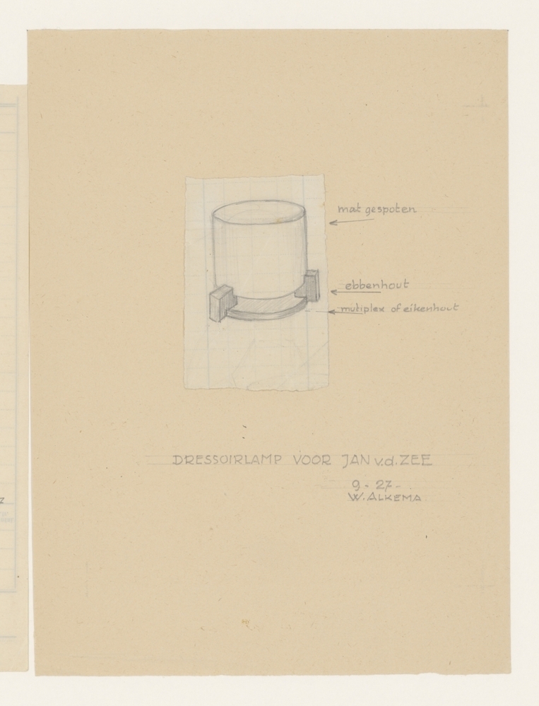 Meubelontwerpen: cilindervormige lamp