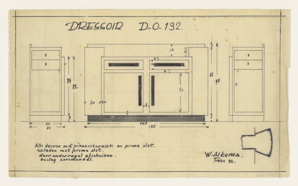 Meubelontwerpen: dressoir D-O-132