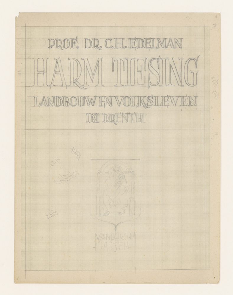 ontwerp voor stofomslag prof.dr. C.H. Edelman, Harm Tiesing landbouw en volksleven