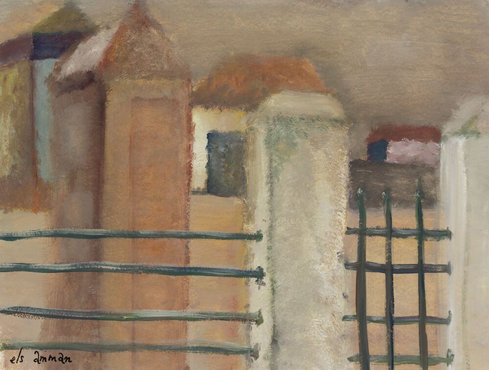 Hek, met muren ertussen en huizen erachter