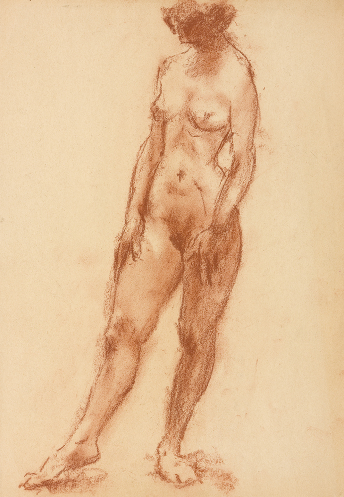 Staand vrouwelijk naakt