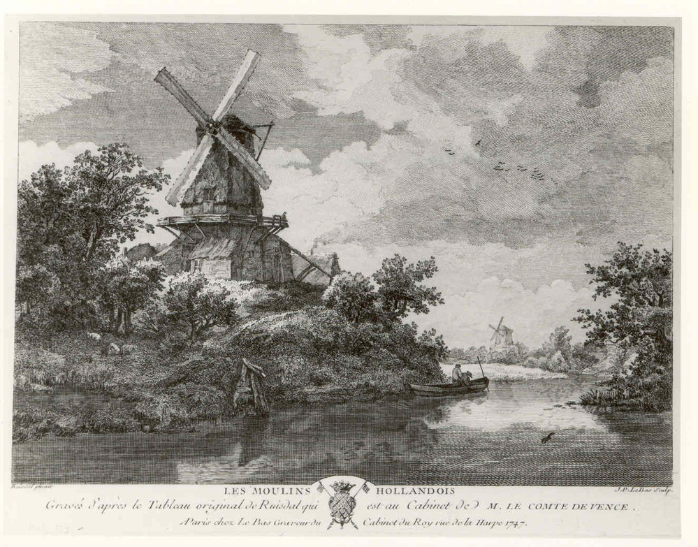 Les moulins hollandais (titel op object)