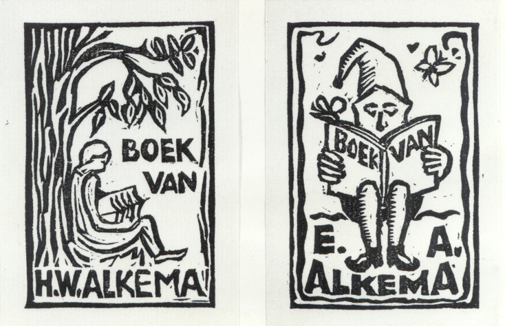 Ex Libris H.W. Alkema en E.A. Alkema