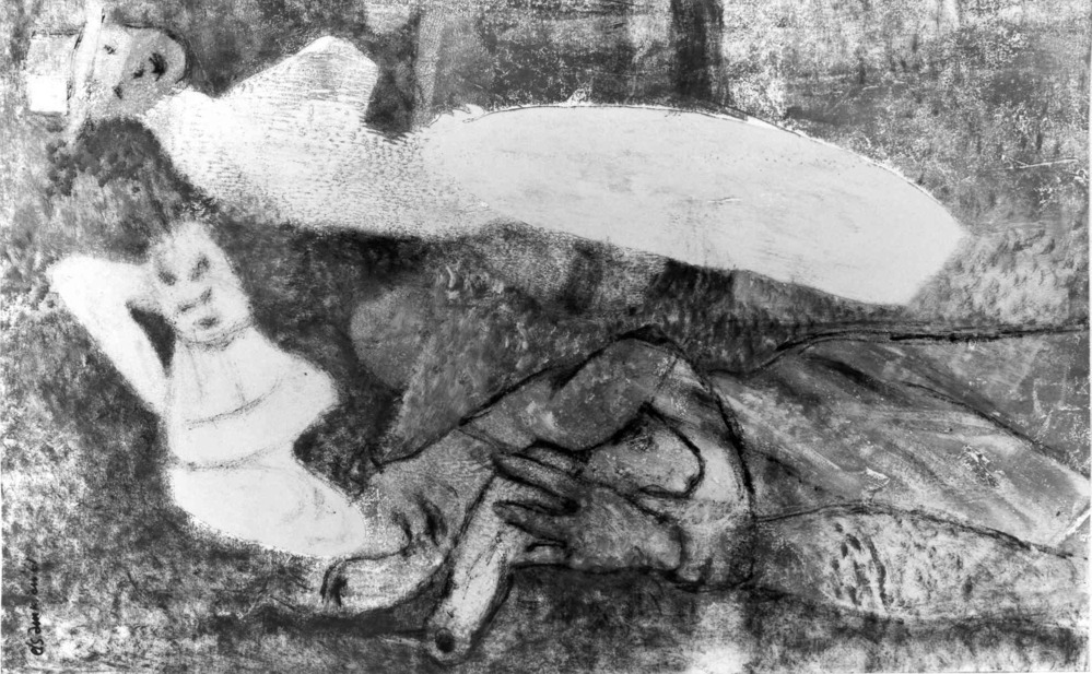 Twee vrouwen met vogel in de arm (2)