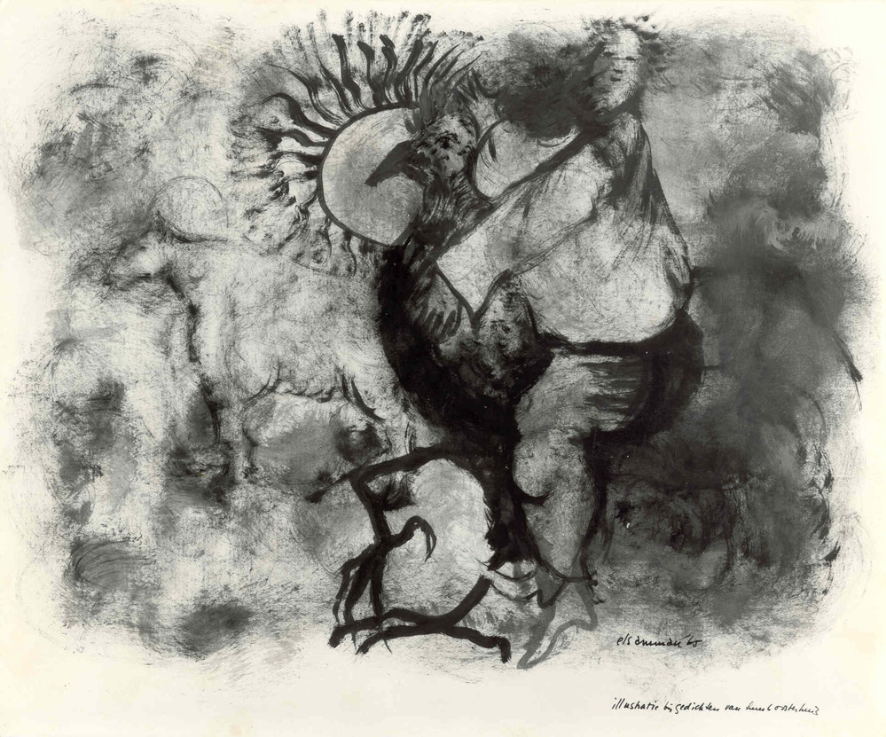 Illustratie bij gedichten van Huub Oosterhuis