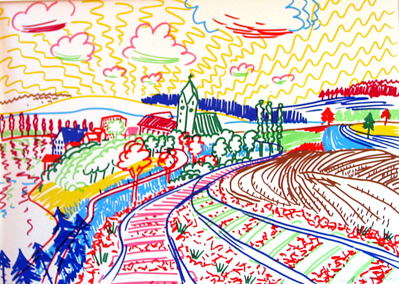 Walt Disney & Leonardo betrachten das Abendland