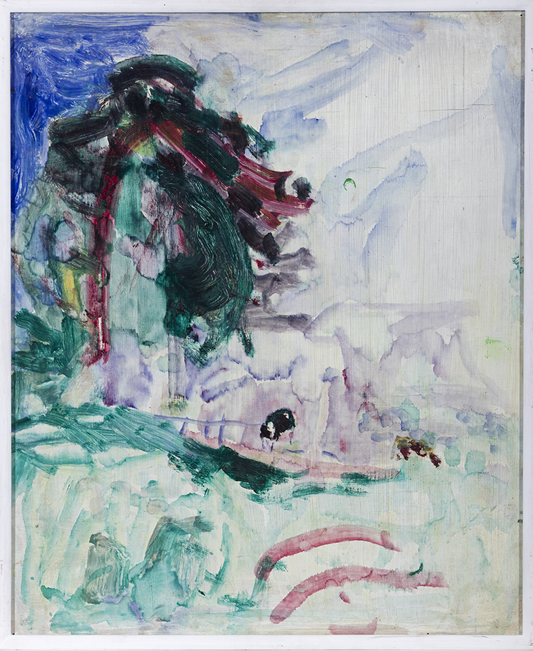 Boom met twee koeien na regen