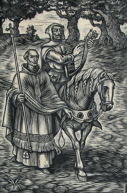 Liudger geleidt den blinden bard Bernlef