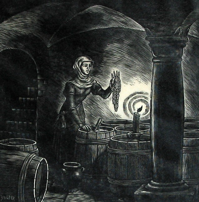 Vrouwe van het gasthuis vindt een schat in de zoutvaten