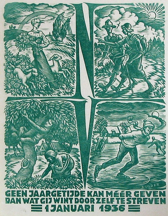 Nieuwjaarskaart Nederlandse Vereniging tot afschaffing van alcoholhoudende dranken (N.V.)