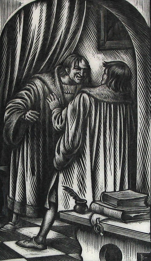 De twee broers bespreken de ziekte van Ciappelletto